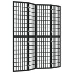 vidaXL Cloison de séparation pliable 4 panneaux 160x170 cm Noir