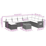 vidaXL Salon de jardin avec coussins 9 Pièces beige résine tressée