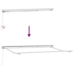 vidaXL Cadre de auvent Blanc 3.5 x 2 m Acier thermolaqué  aluminium