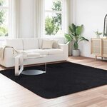vidaXL Tapis shaggy à poils longs NAVARRA noir 240x240 cm polyester