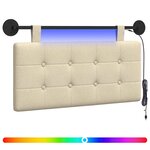 vidaXL Tête de lit suspendue Avec lumière LED Crème Tissu