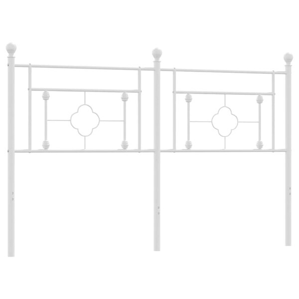 vidaXL Tête de lit métal blanc 160 cm
