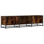 vidaXL Meuble TV chêne fumé 160x35x41 cm bois d'ingénierie et métal