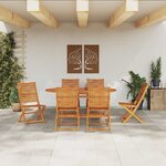 vidaXL Ensemble de salle à manger pour jardin Pliant 7 Pièces Marron