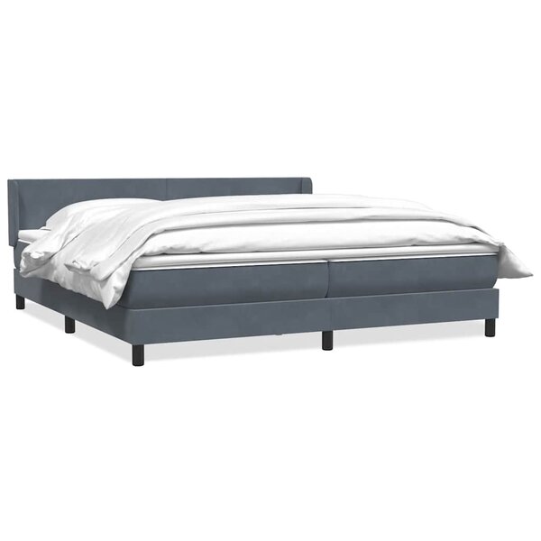vidaXL Sommier à lattes de lit et matelas gris foncé 180x220cm velours