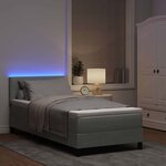 vidaXL Lit à ressort LED avec matelas Gris clair 80 x 200 cm Velours