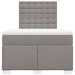 vidaXL Sommier à lattes de lit avec matelas taupe 120x190 cm tissu