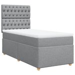 vidaXL Sommier à lattes de lit avec matelas gris clair 80x200 cm tissu