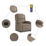 vidaXL Fauteuil de massage inclinable électrique cappuccino similicuir