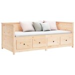vidaXL Lit de jour 75x190 cm Bois de pin massif