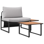 vidaXL Ensemble de canapé de jardin 2 pièces siège unique avec coussins gris clair