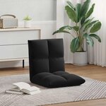 vidaXL Fauteuil de sol ajustable Noir Velours