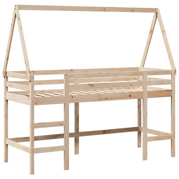 vidaXL Lit superposé et échelle et toit 90x190 cm bois de pin massif