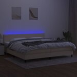 vidaXL Sommier à lattes de lit et matelas et LED Crème 200x200cm Tissu