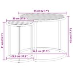 vidaXL Ensemble de tables basses 2 Pièces Naturel et noir 55 x 55 x 45 cm
