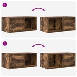 vidaXL Meuble TV chêne fumé 60x31x25 5 cm bois d'ingénierie