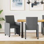 vidaXL Chaises de Salle à Manger avec Roues 2 Pièces Gris foncé