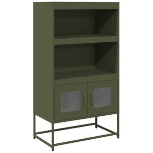 vidaXL Buffet haut vert olive 68x39x123 cm acier