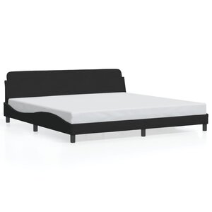 vidaXL Cadre de lit Dover noir 200x200 cm velours