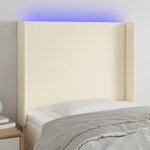 vidaXL Tête de lit à LED Crème 103x16x118/128 cm Similicuir