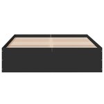 vidaXL Cadre de lit noir 140x190 cm bois d'ingénierie