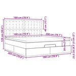 VidaXL Cadre de lit ottoman avec matelas crème 180x200 cm tissu