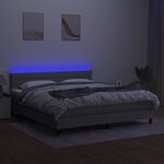 vidaXL Sommier à lattes de lit et matelas et LED Gris clair 180x200 cm