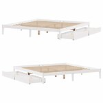 vidaXL Cadre de lit sans matelas blanc 200x200 cm bois massif de pin