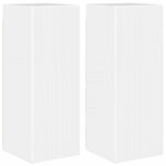 vidaXL Meuble TV mural 2 Pièces Blanc Brillant 30 x 31 x 80 cm