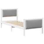 vidaXL Cadre de lit avec tête de lit Gris clair 80 x 200 cm tissu