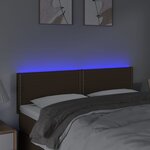 vidaXL Tête de lit à LED Marron Foncé 144x5x78/88 cm Tissu