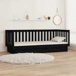 vidaXL Lit de jour sans matelas noir 100x200 cm bois de pin massif