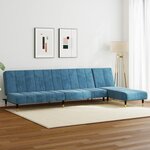vidaXL Ensemble de canapés 2 Pièces bleu velours