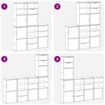 vidaXL Armoires latérales 5 Pièces ODDA blanc 40x24x79 cm bois massif pin