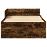 vidaXL Cadre de lit sans matelas chêne fumé 90x190cm bois d'ingénierie
