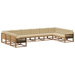 vidaXL Ensemble de canapés d'extérieur 10 Pièces Naturel et Beige