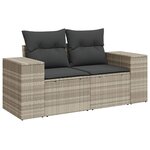 vidaXL Salon de jardin 6 Pièces avec coussins gris clair résine tressée