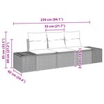vidaXL Ensemble de canapés de jardin 3 pièces avec coussins  rotin poly marron