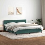 vidaXL Sommier à lattes de lit et matelas vert foncé 180x220cm velours