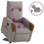 vidaXL Fauteuil inclinable de massage électrique Taupe Tissu