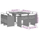 vidaXL Ensemble à manger de jardin 9 Pièces coussins gris résine tressée