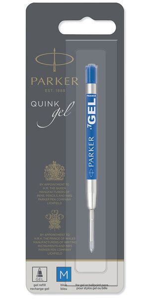PARKER recharge bille gel  pointe moyenne  bleue  blister X 1
