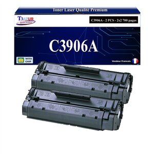 T3AZUR -2x Toners compatibles avec HP C3906A (06A) pour HP LaserJet 3100  3100SE  3100X  3150  3150SE  3150X  5L  5L FS  5L Xtra  6L  6L SE  6L XI