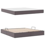 vidaXL Lit avec rangement et matelas avec matelas 2 Pièces Gris Cuir