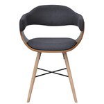 vidaXL Chaises à manger lot de 2 gris foncé bois courbé et tissu
