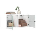vidaXL Armoire murale avec portes en verre blanc 68 5x37x35 cm