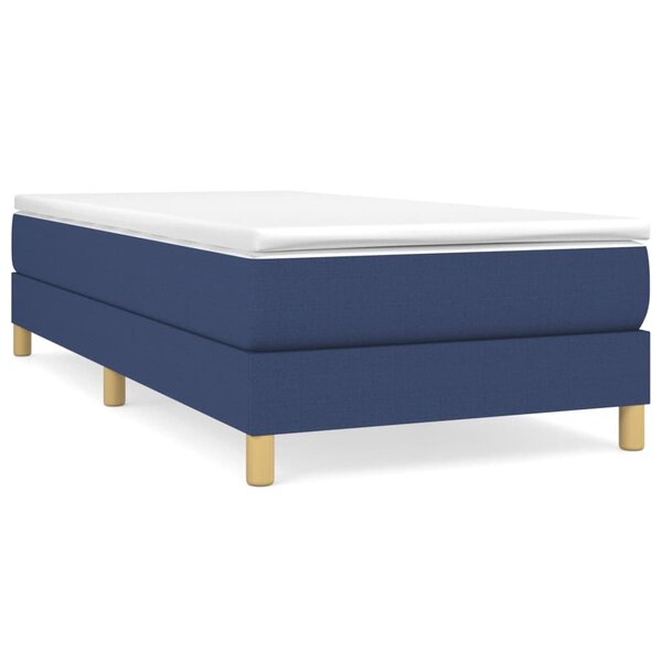vidaXL Sommier à lattes de lit avec matelas Bleu 80x200 cm Tissu