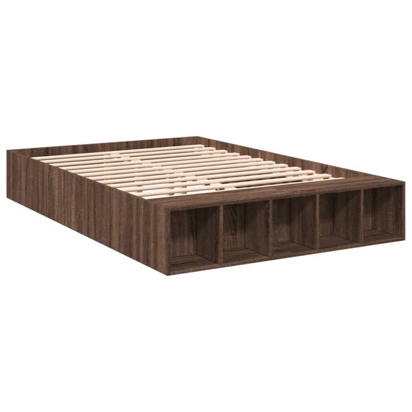vidaXL Cadre de lit chêne marron 120x190 cm bois d'ingénierie