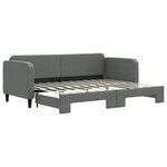 vidaXL Lit de jour avec gigogne sans matelas gris foncé 80x200 cm