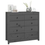 vidaXL Armoire latérale Gris 100x40x90 cm Bois de pin massif